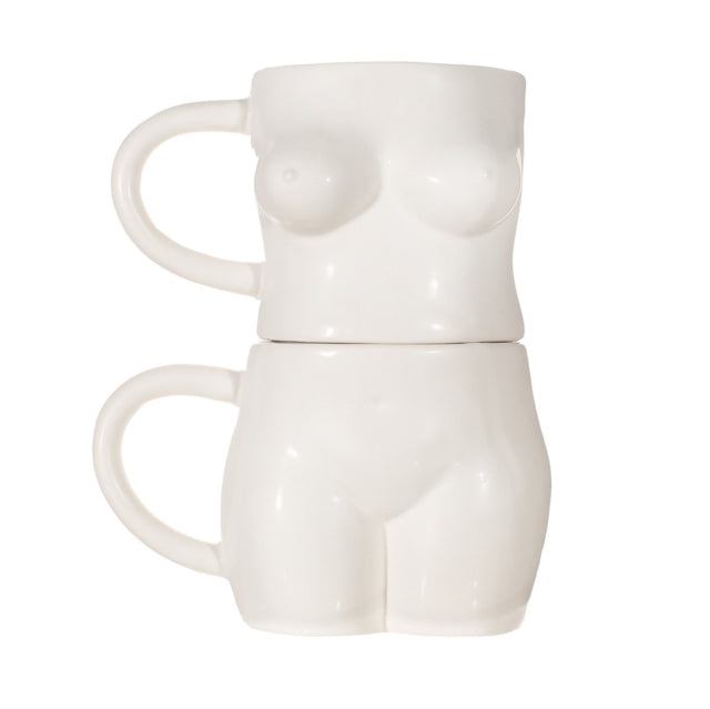 Sass & Belle Body Stacking Mugs White - Set of 2