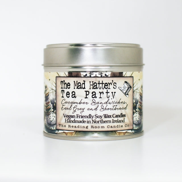 Mad Hatter's Tea Party- Scented Soy Candle- Cucumber Sandwiches, Earl Grey Tea and Shortbread