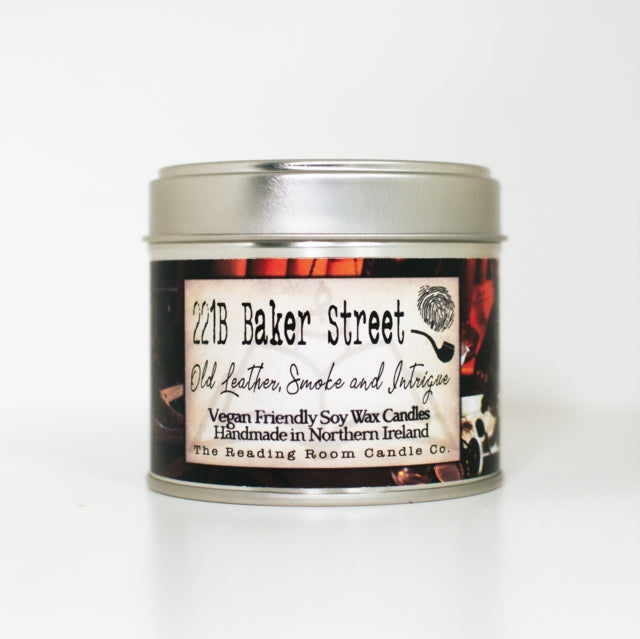 221b Baker Street- Scented Soy Candle- Old Leather, Smoke and Intrigue